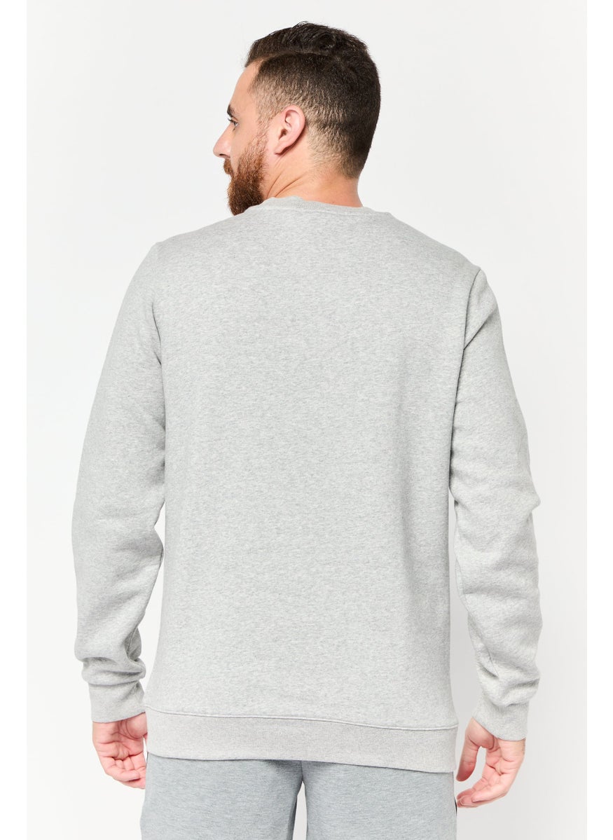 Men Sportswear Fit Long Sleeves Outdoor Sweatshirt, Grey