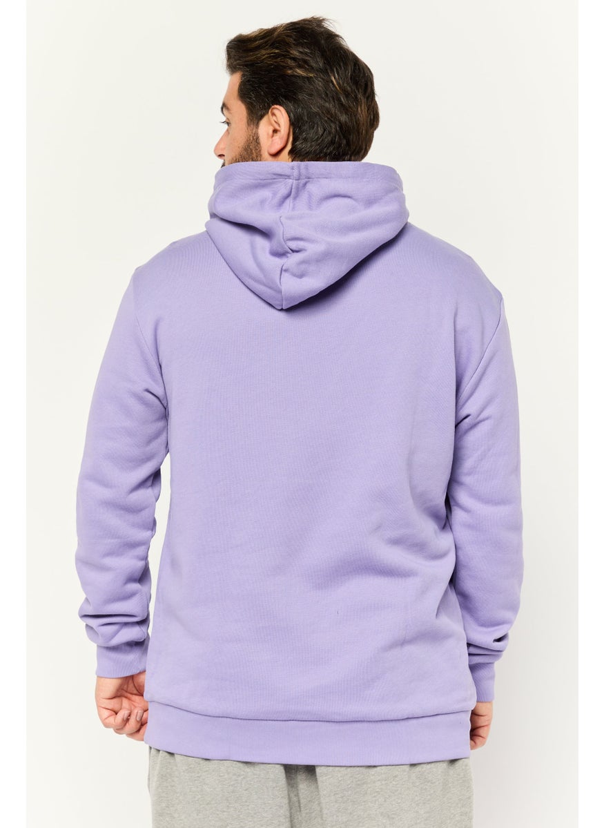 Men Sportswear Fit Long Sleeves Outdoor Sweatshirt, Purple
