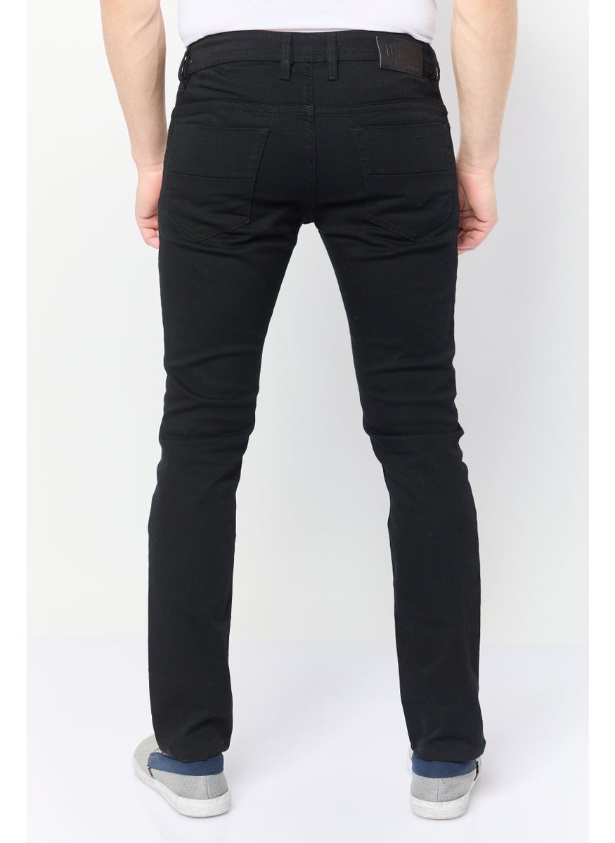 Men Thommer Slim Fit Solid Stretchable Denim, Black