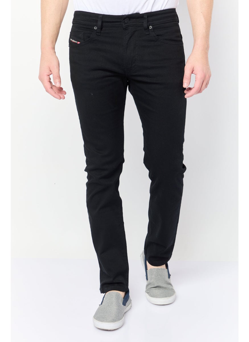 Men Thommer Slim Fit Solid Stretchable Denim, Black