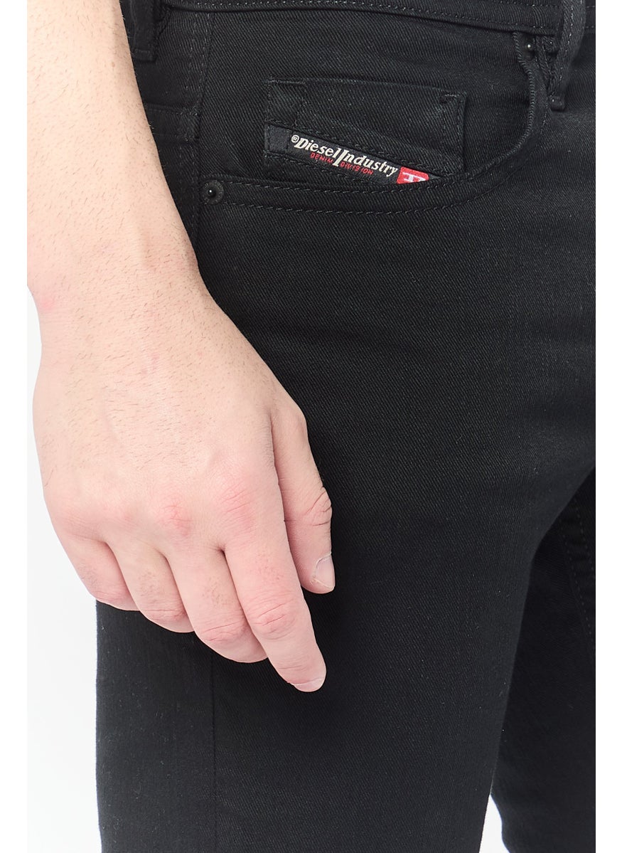 Men Thommer Slim Fit Solid Stretchable Denim, Black