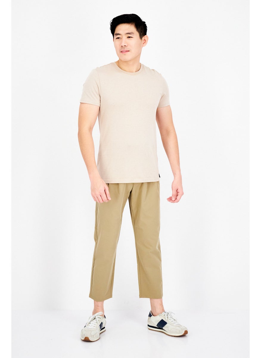 Men Regular Fit Solid Sweatpants, Tan