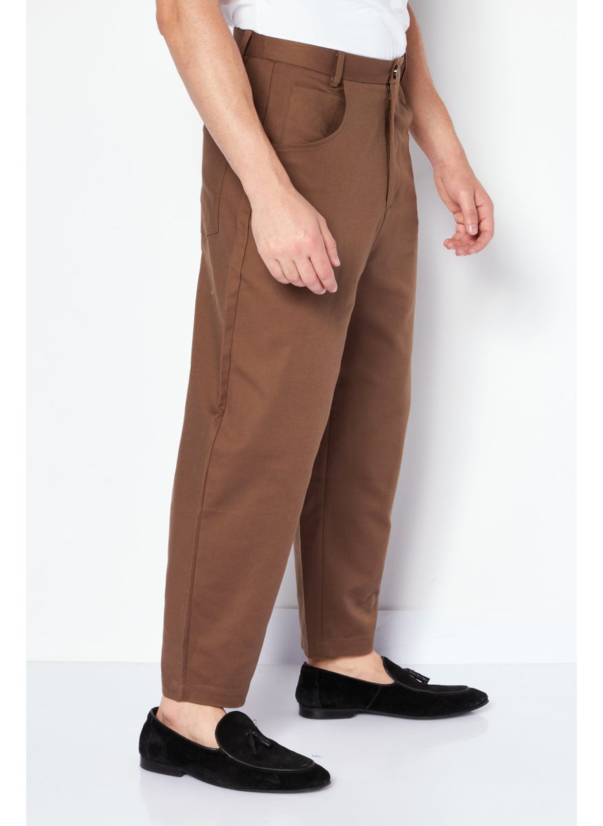 Men Fashion Fit Plain Chino Pants, Khaki