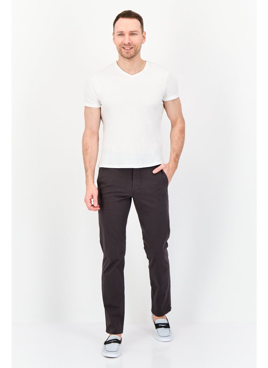 Men Slim Fit Solid Chino Pant, Taupe