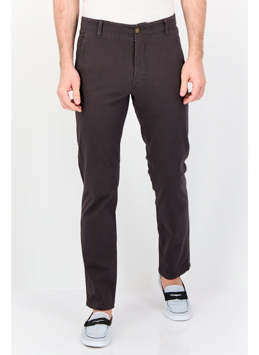 Men Slim Fit Solid Chino Pant, Taupe