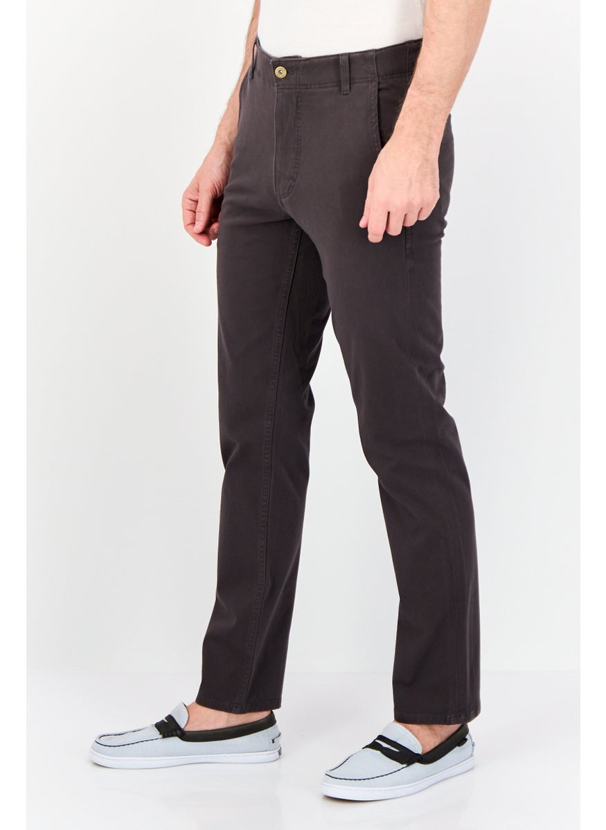 Men Slim Fit Solid Chino Pant, Taupe