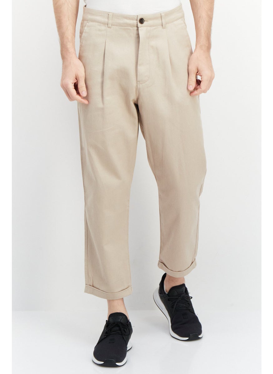 Men Regular Fit Solid Chino Pant, Sand