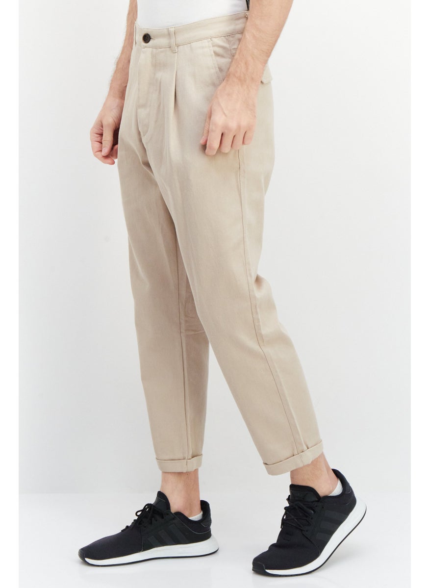 Men Regular Fit Solid Chino Pant, Sand