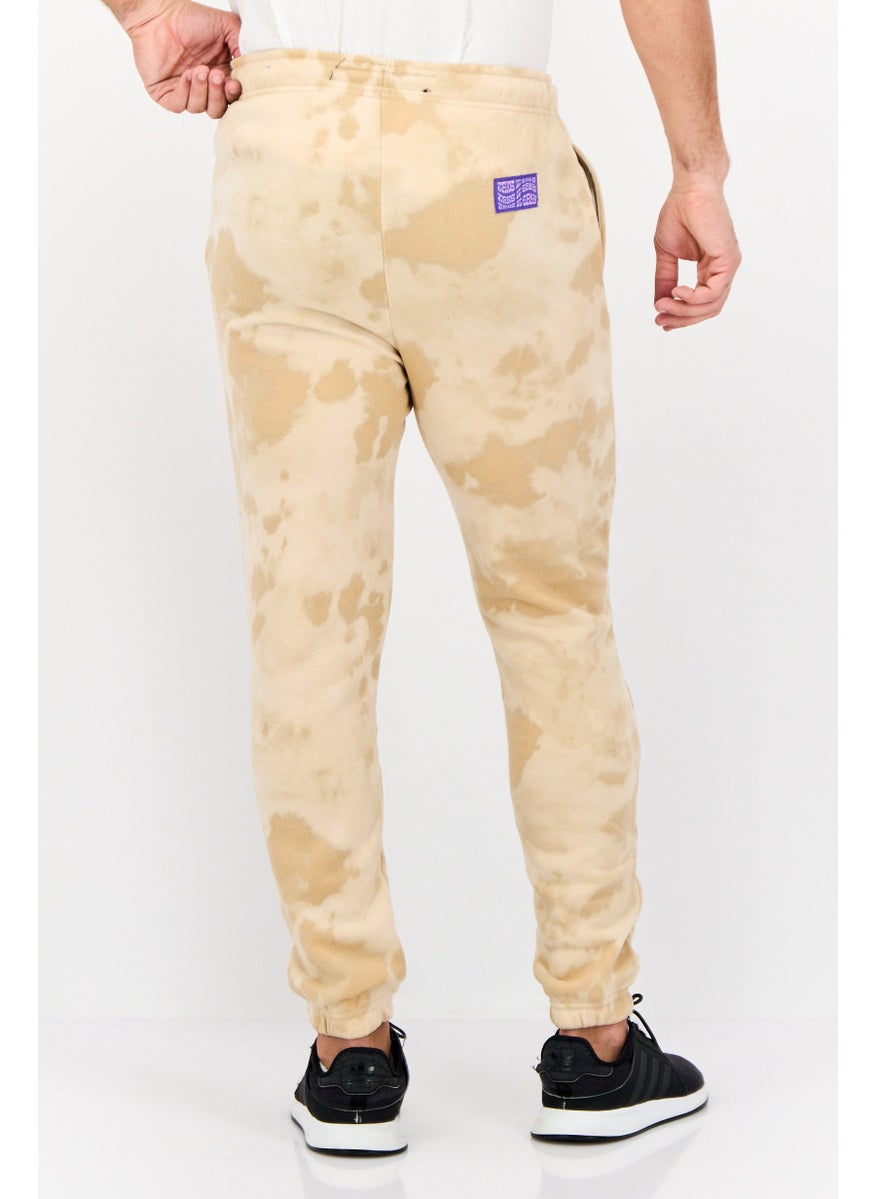 Men Regular Fit Graphic Print Sweatpants, Brown