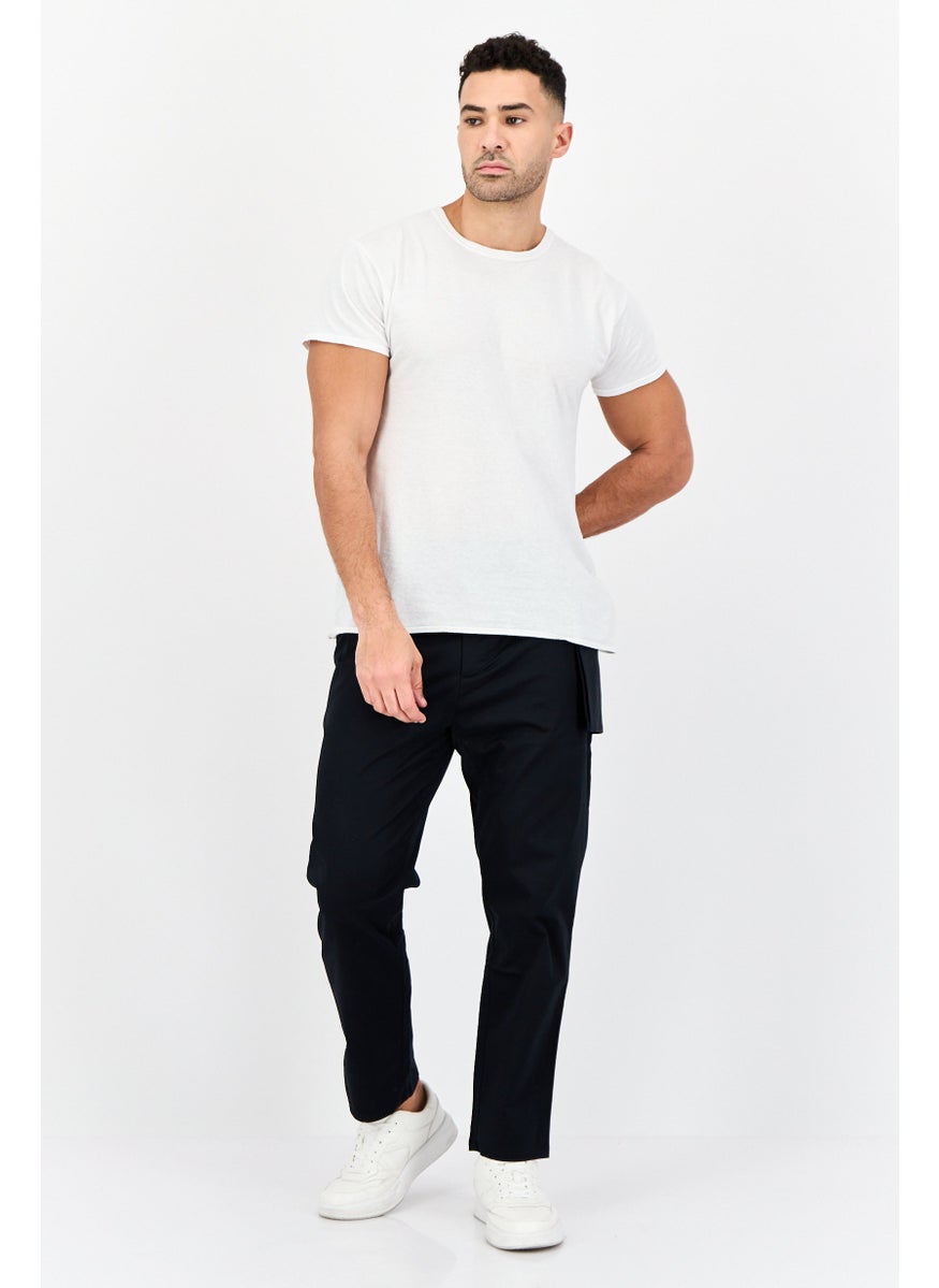 Men Wide Fit Solid Chino Pants, Black