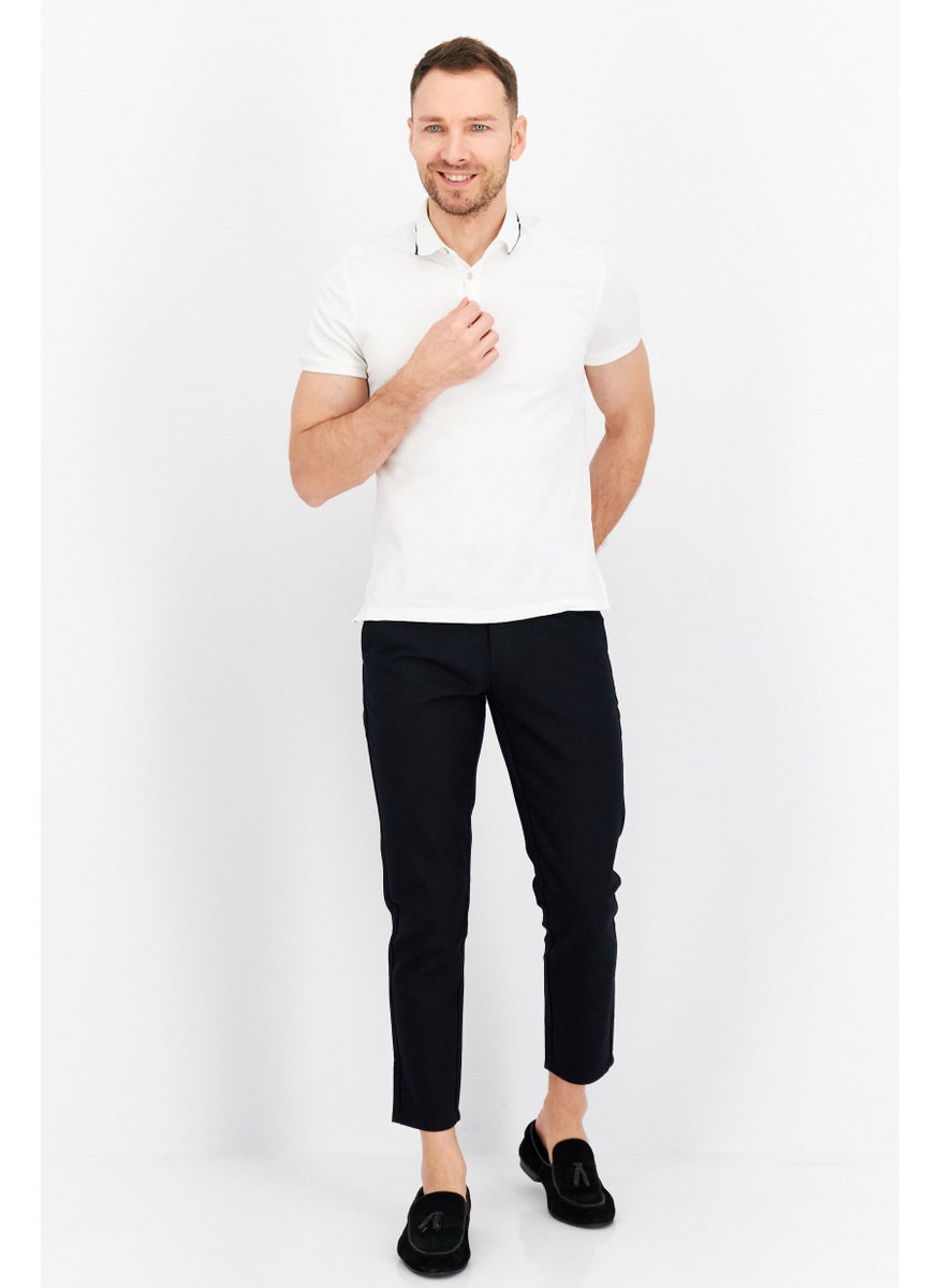 Men Carrot Fit  Solid Chino Pants, Dark Navy