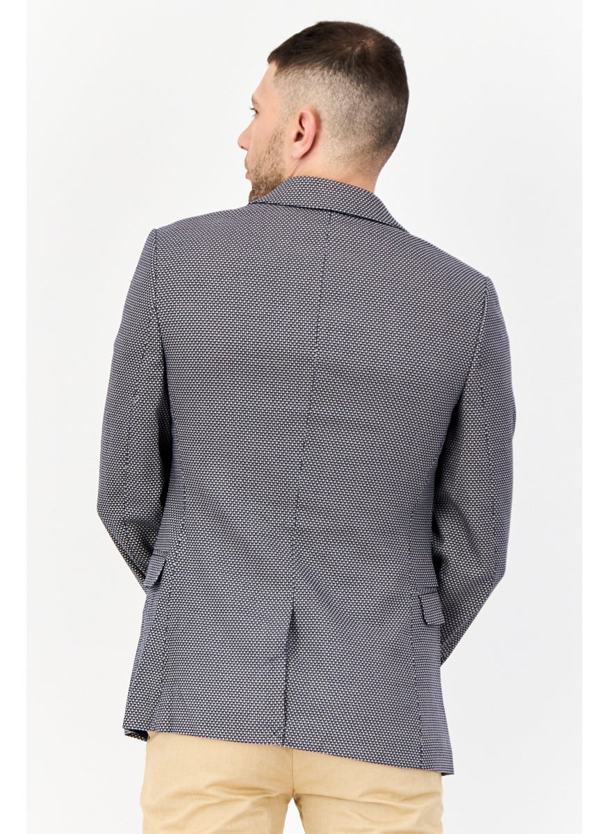 Men Regular Fit Allover Print Casual Blazer, Multicolor