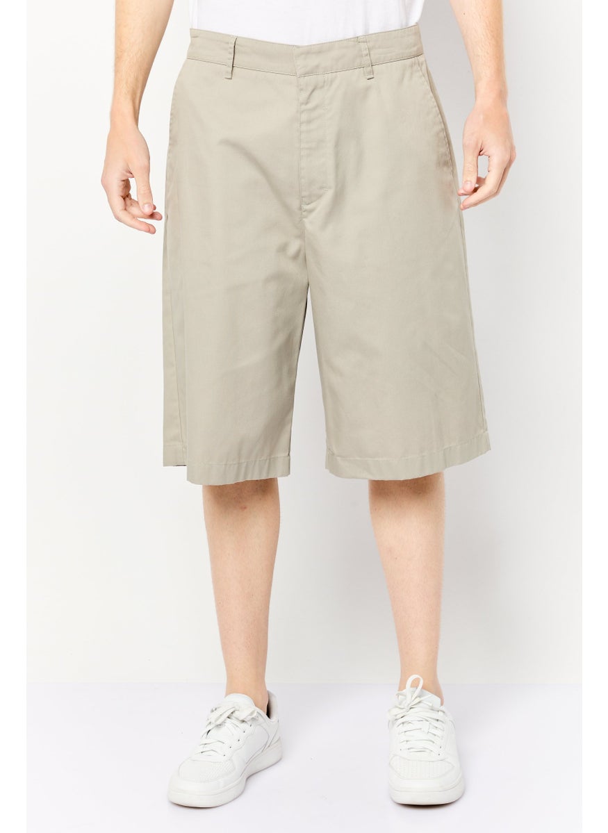 Men Solid Chino Shorts, Grey