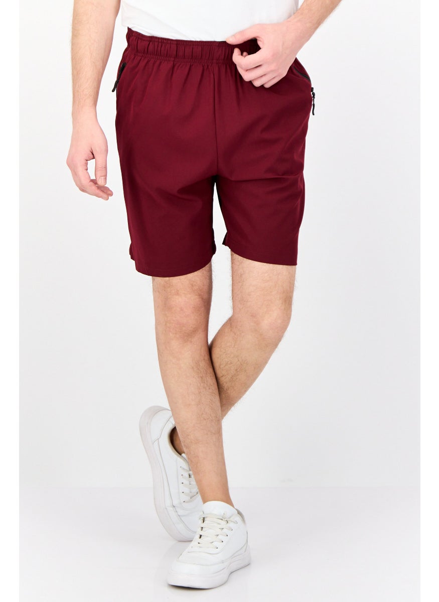 Men 7 Inseam Sportswear Fit Outdoor Shorts, Maroon