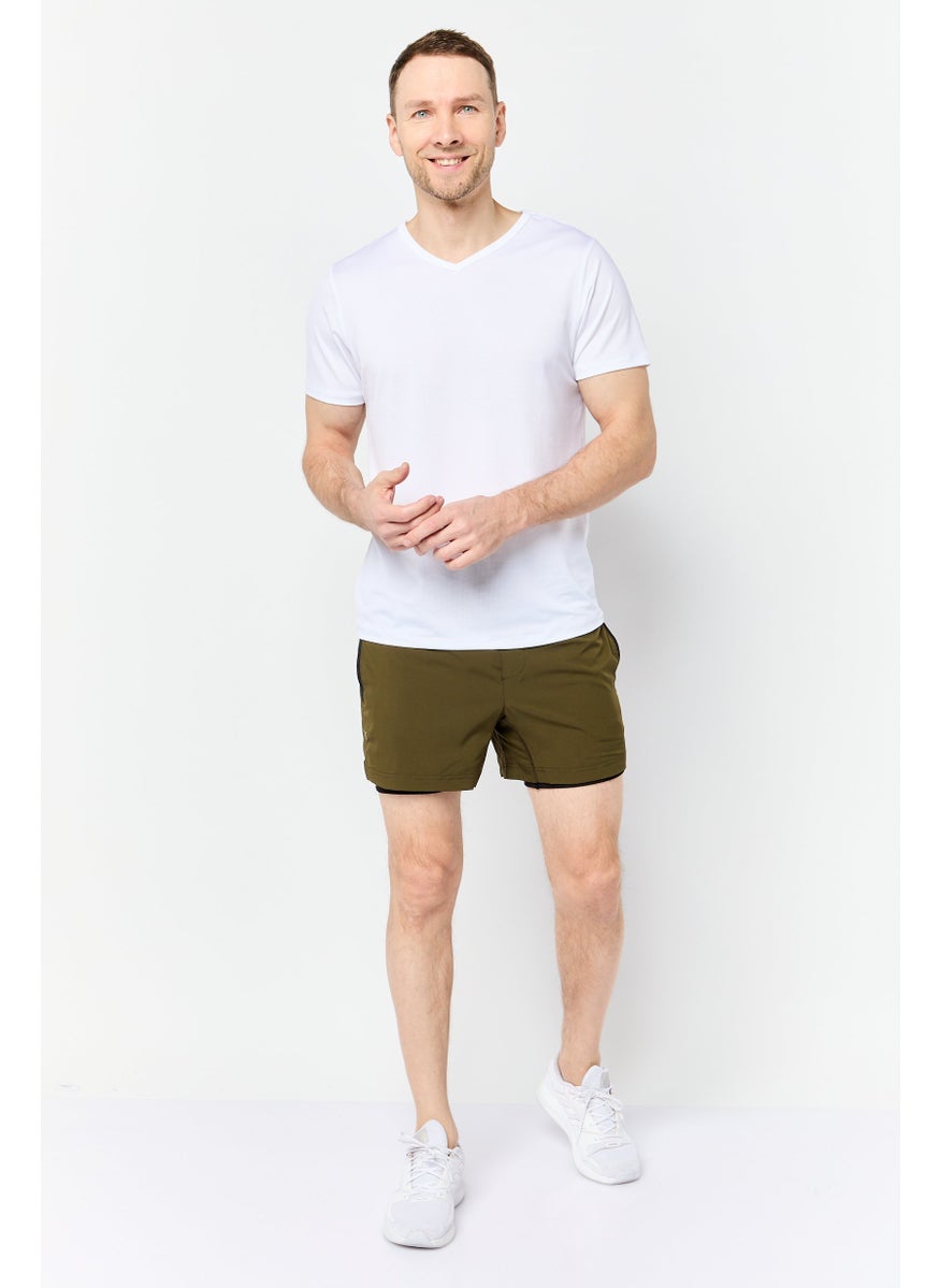 Men Sportswear Fit 5 Inseam Training Shorts, Dark Olive