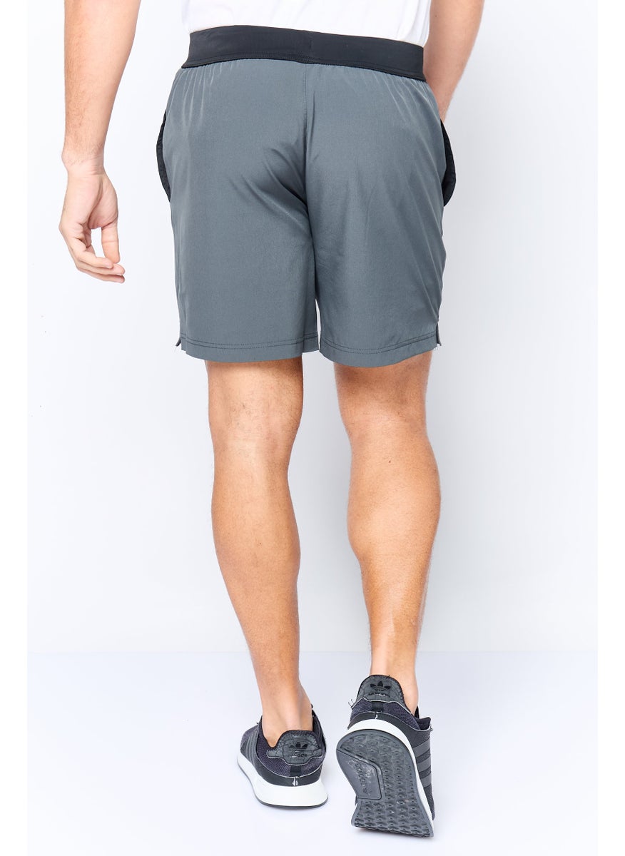 Men 7 Inseam Sportswear Fit Training Compression Shorts, Graphite Grey