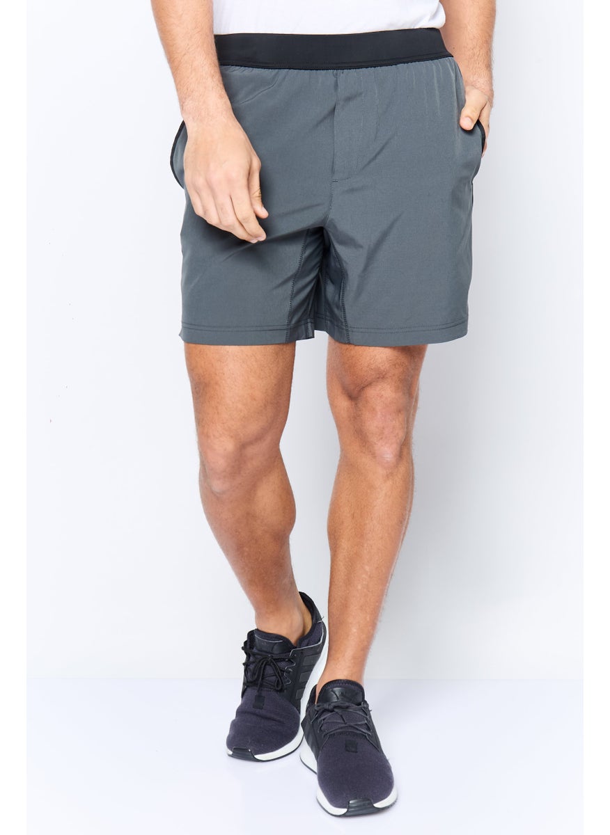 Men 7 Inseam Sportswear Fit Training Compression Short, Graphite Grey