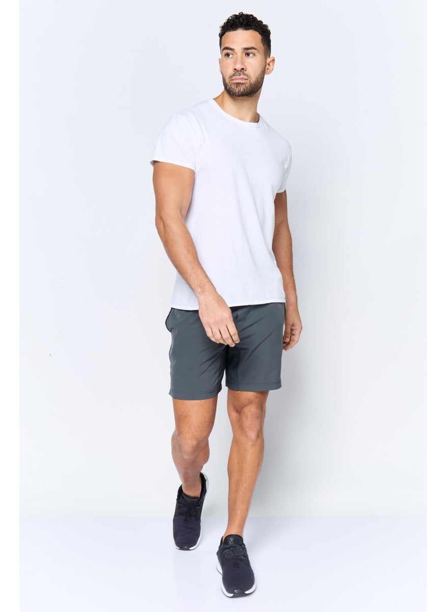 Men 7 Inseam Sportswear Fit Training Compression Shorts, Graphite Grey