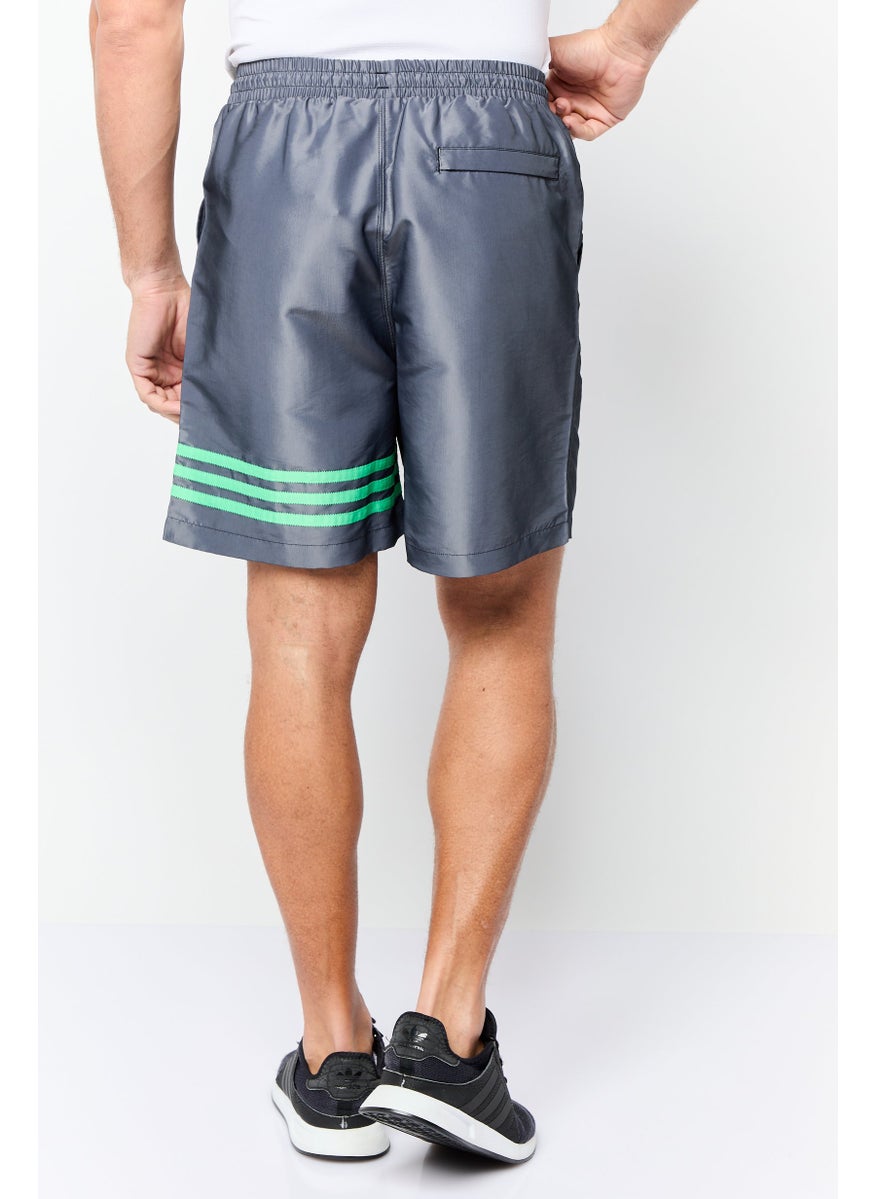 Men Sportwear Fit Brand Logo Outdoor Shorts, Dark Grey