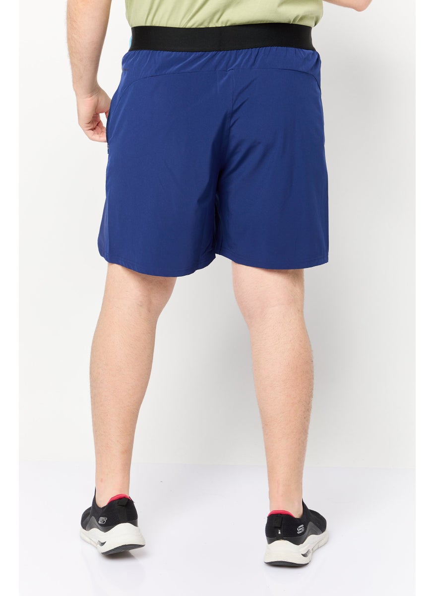 Men Regular Fit 7 Inseam Training Shorts, Navy