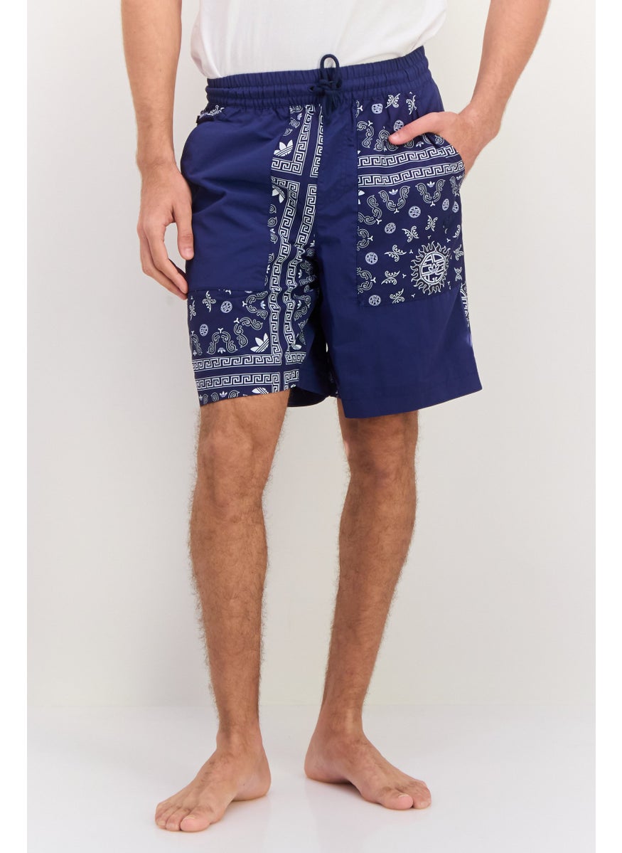 Men Sportswear Fit Training Toc Woven Shorts, Navy/White