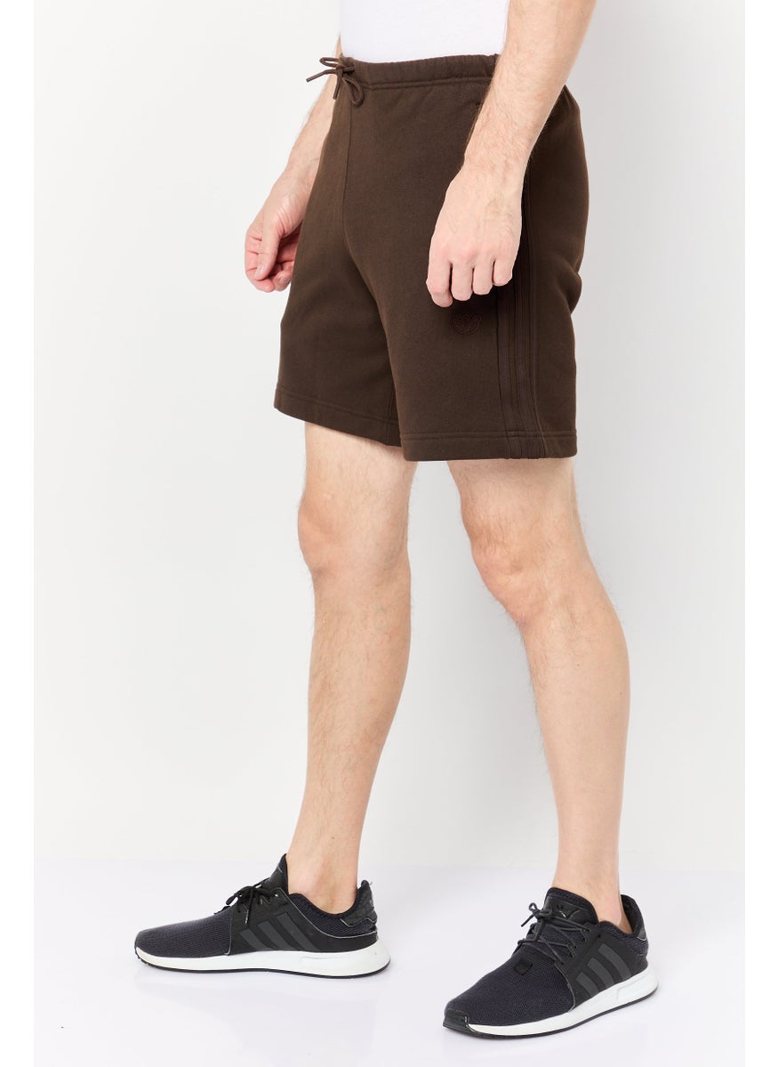 Men Sportswear Fit Brand Logo Training Shorts, Brown