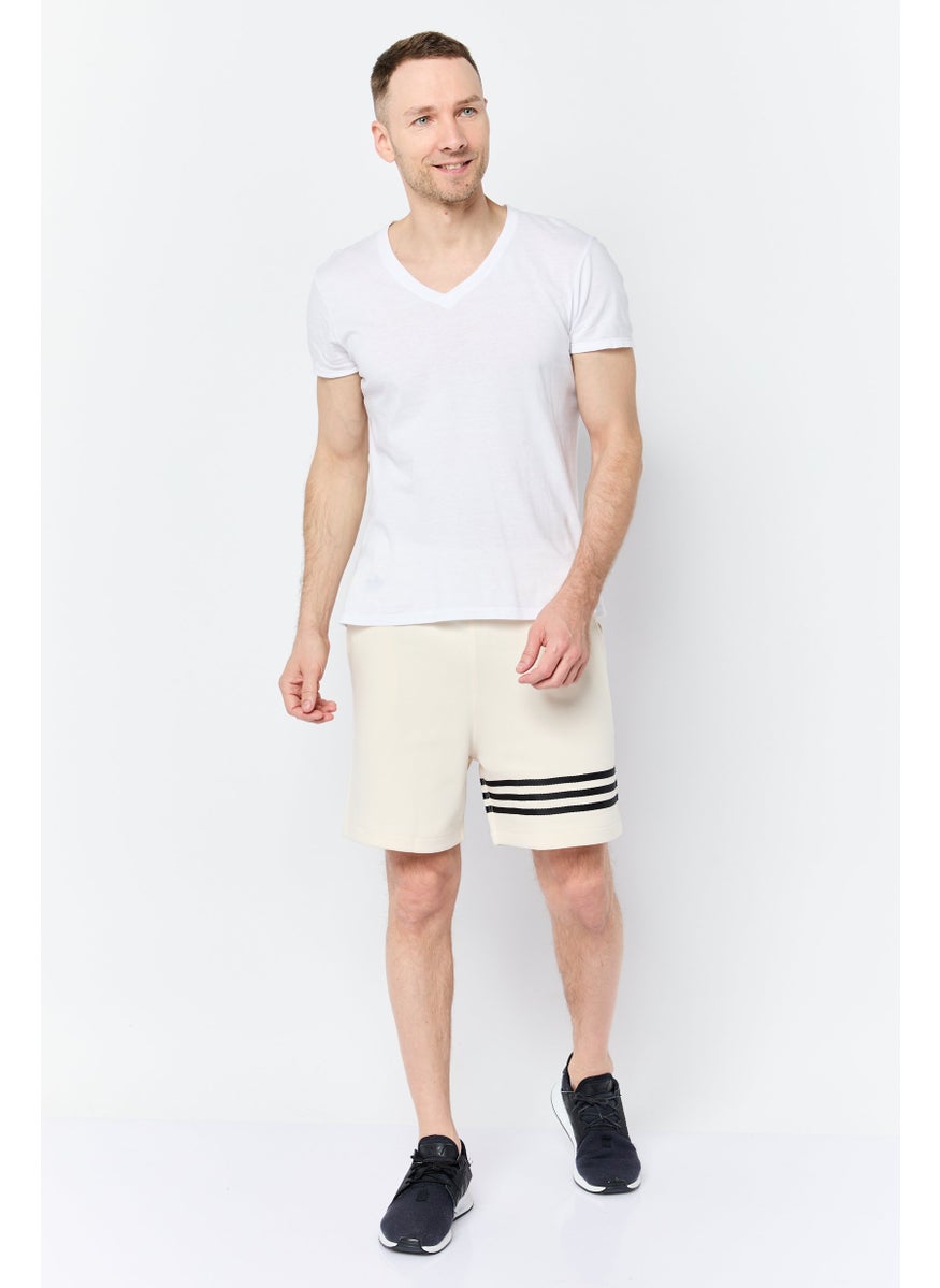 Men Sportswear Fit Drawstring Outdoor Short, Beige