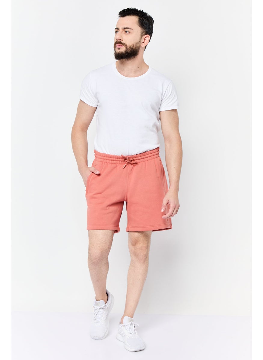 Men Sportswear Fit Brand Logo Outdoor Shorts, Rust