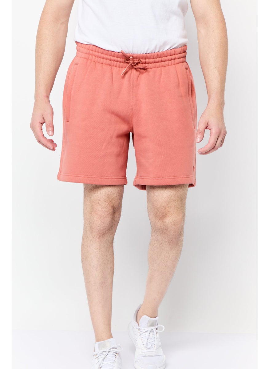 Men Sportswear Fit Brand Logo Outdoor Shorts, Rust