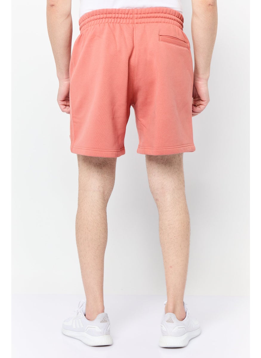 Men Sportswear Fit Brand Logo Outdoor Shorts, Rust