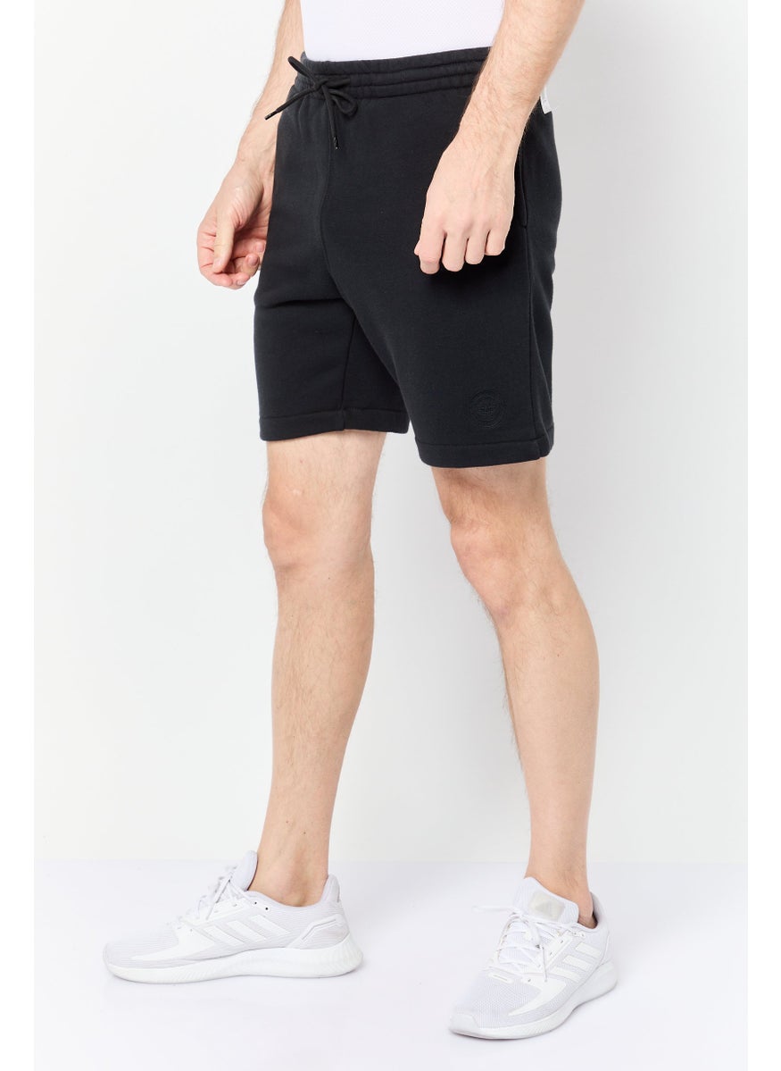 Men Plain Basic Shorts, Black