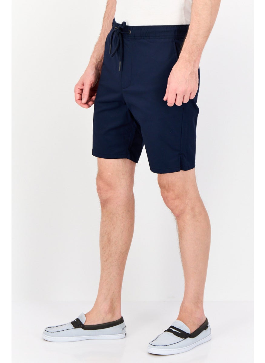 Men Solid Chino Shorts, Navy