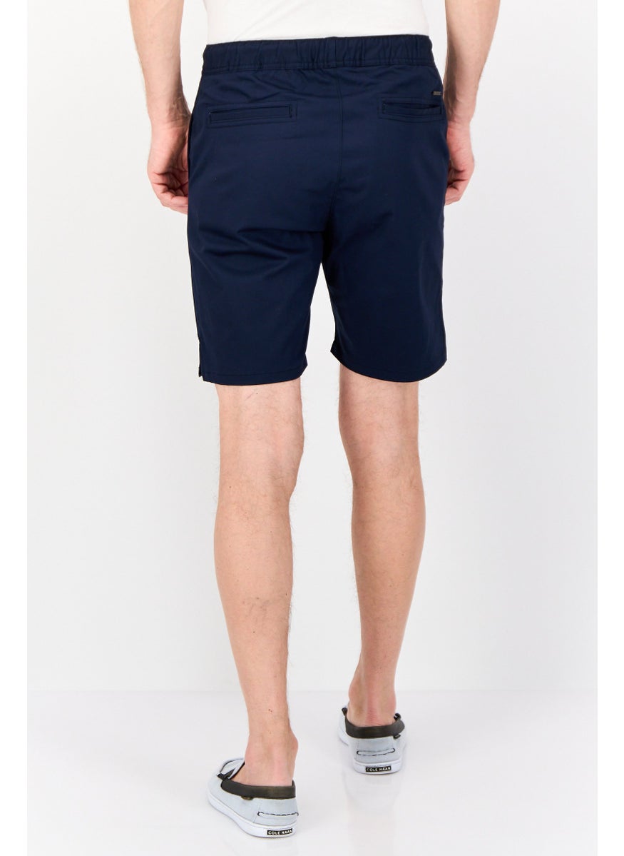 Men Solid Chino Shorts, Navy