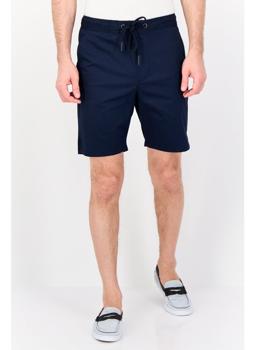Men Solid Chino Shorts, Navy