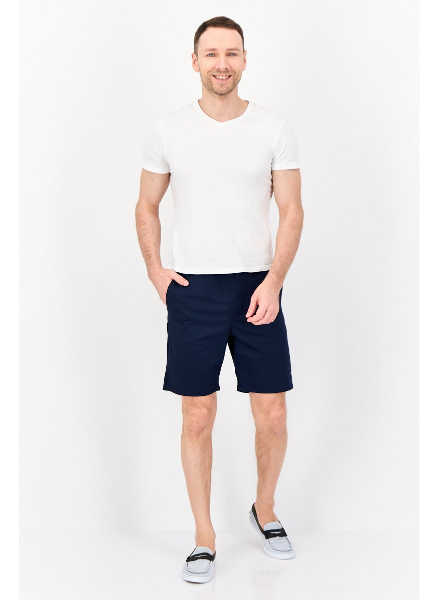 Men Solid Chino Shorts, Navy