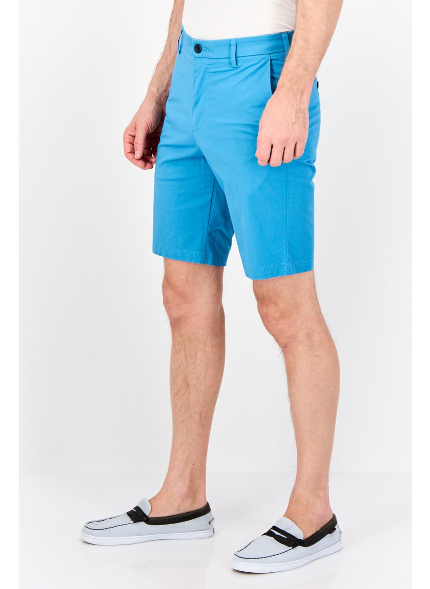 Men Solid Chino Shorts, Blue
