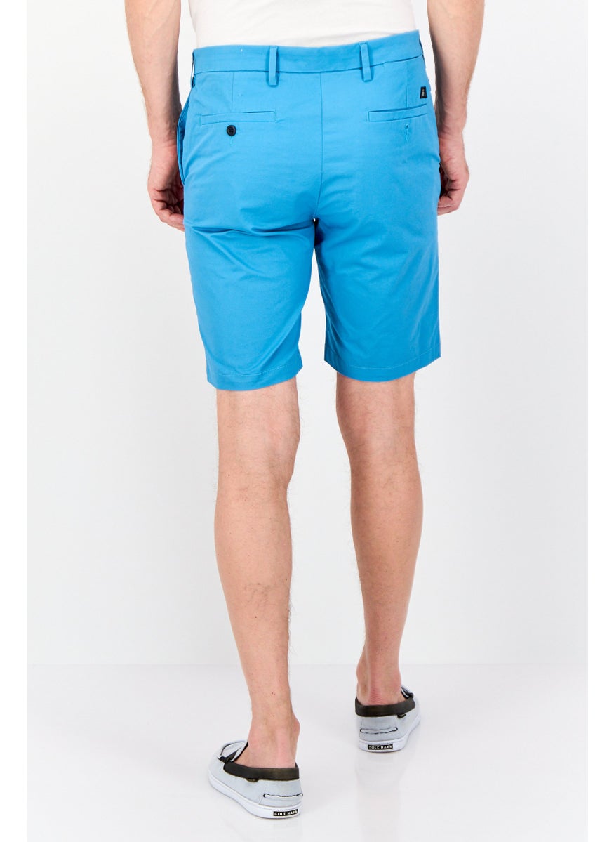 Men Solid Chino Shorts, Blue