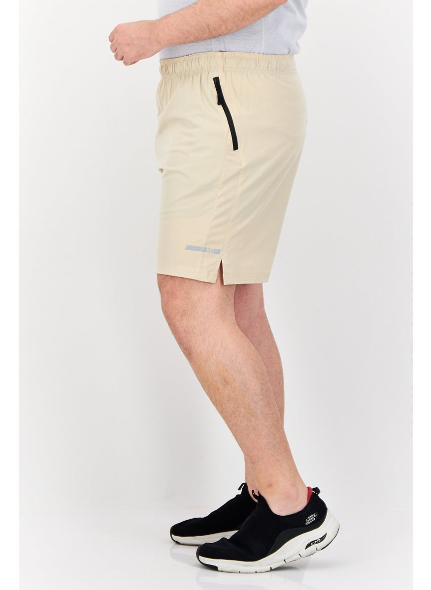 Men Sportswear Fit 7 Inseam Training Shorts, Beige