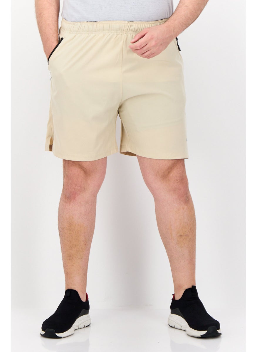 Men Sportswear Fit 7 Inseam Training Shorts, Beige