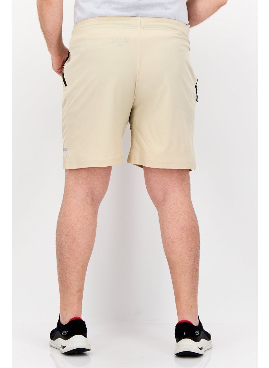Men Sportswear Fit 7 Inseam Training Shorts, Beige
