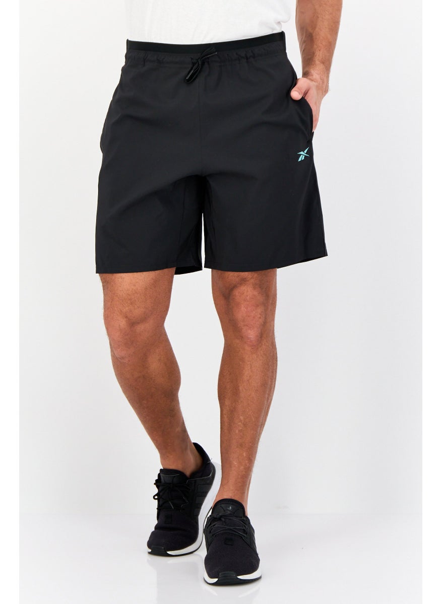 Men Sportswear Fit Drawstring Training Short, Black