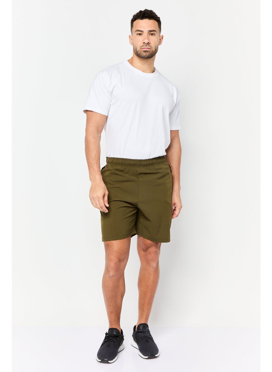Men 7 Inseam Sportswear Fit Outdoor Shorts, Dark Olive
