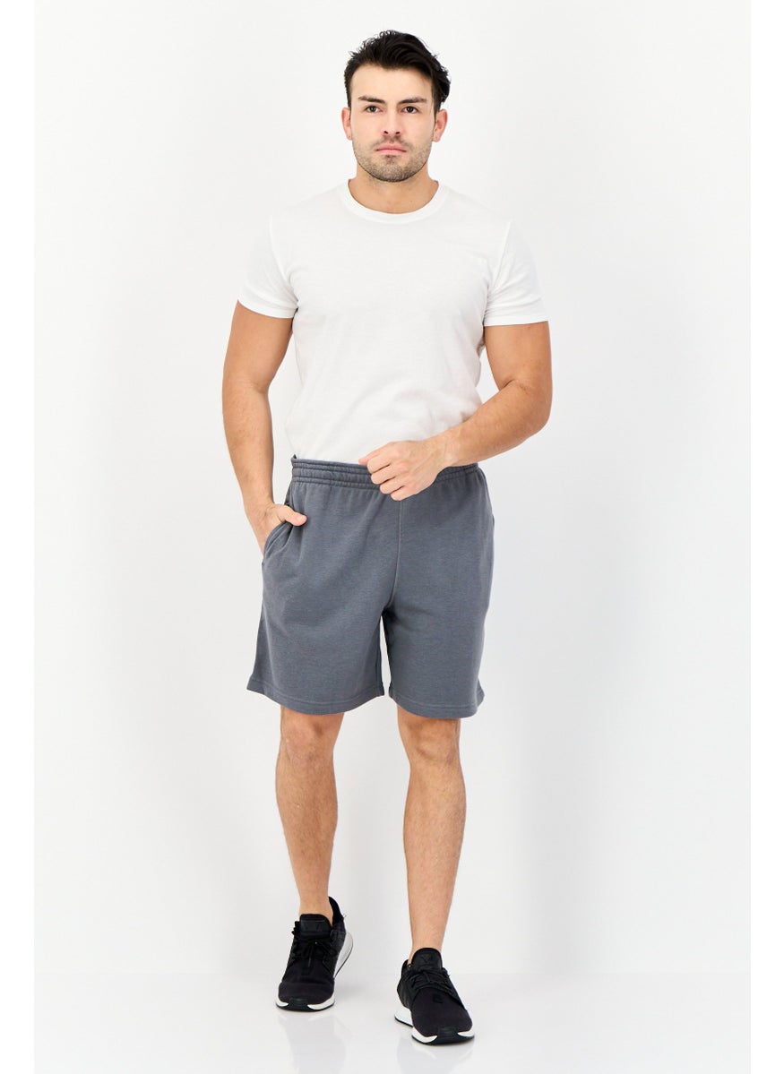 Men Sportswear Fit Brand Logo Training Shorts, Grey