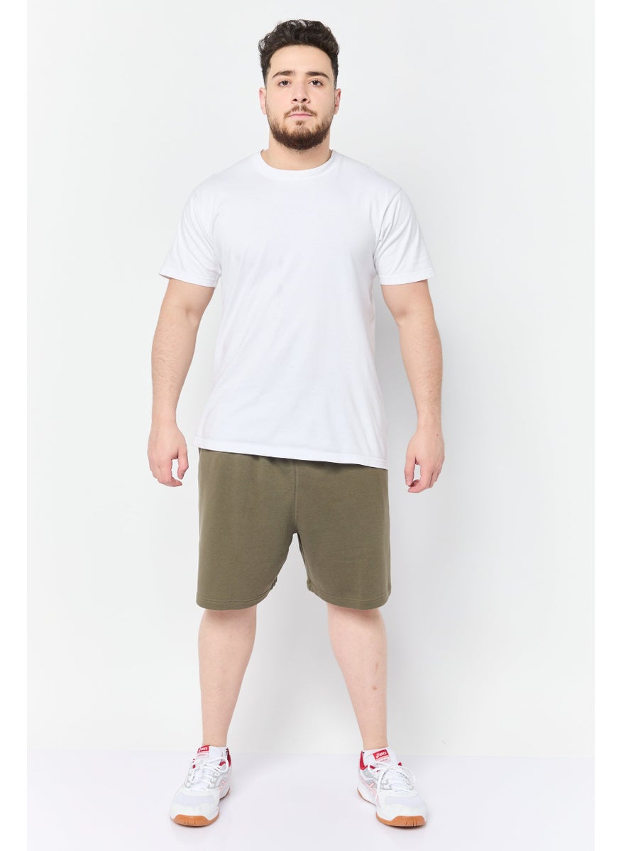 Men Sportswear Fit Training Shorts, Dark Olive