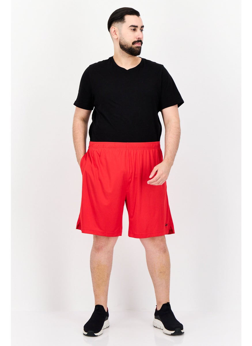 Men Sportswear Fit Brand Logo Outdoor Short, Red