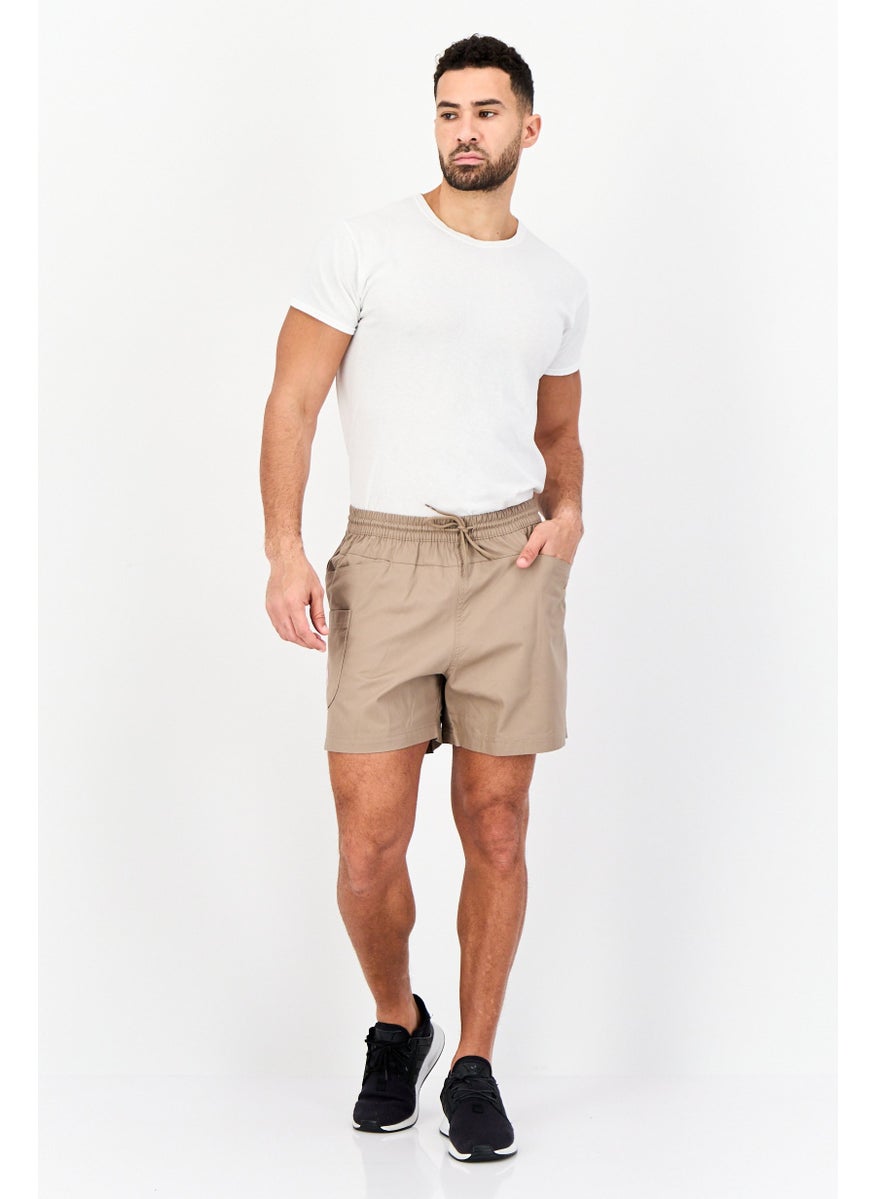Men Sportswear Fit Outdoor Shorts, Taupe