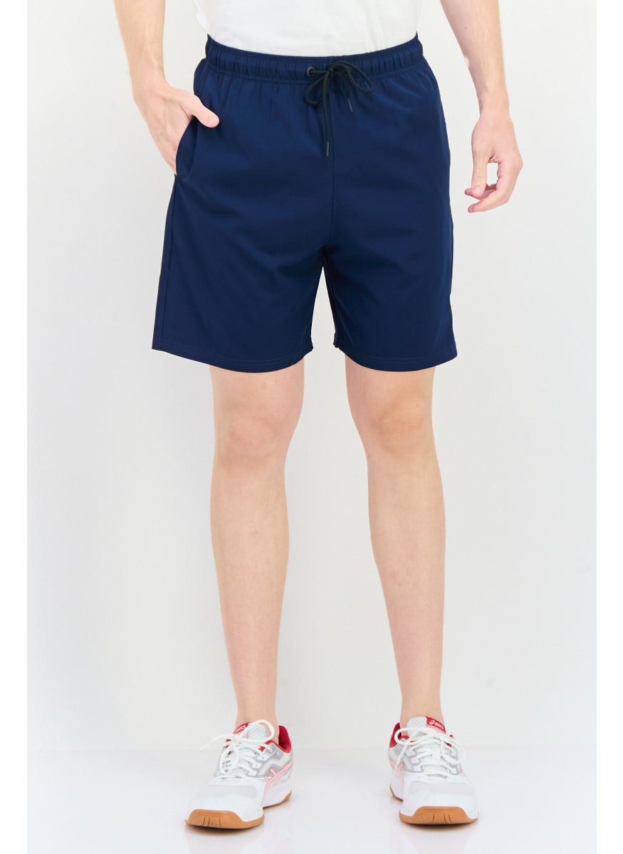 Men Sportswear Fit Brand Logo Training Shorts, Navy