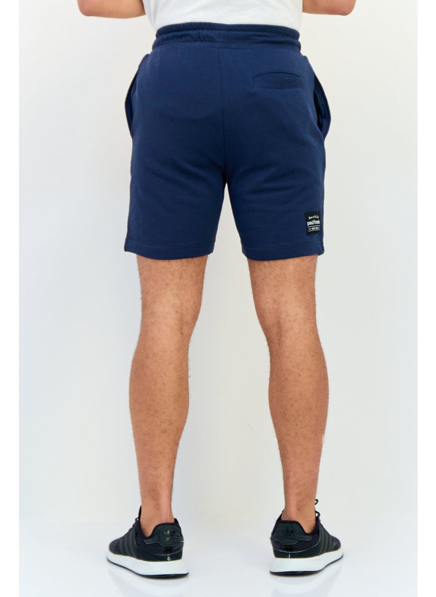 Men Graphic Print Basic Shorts, Navy