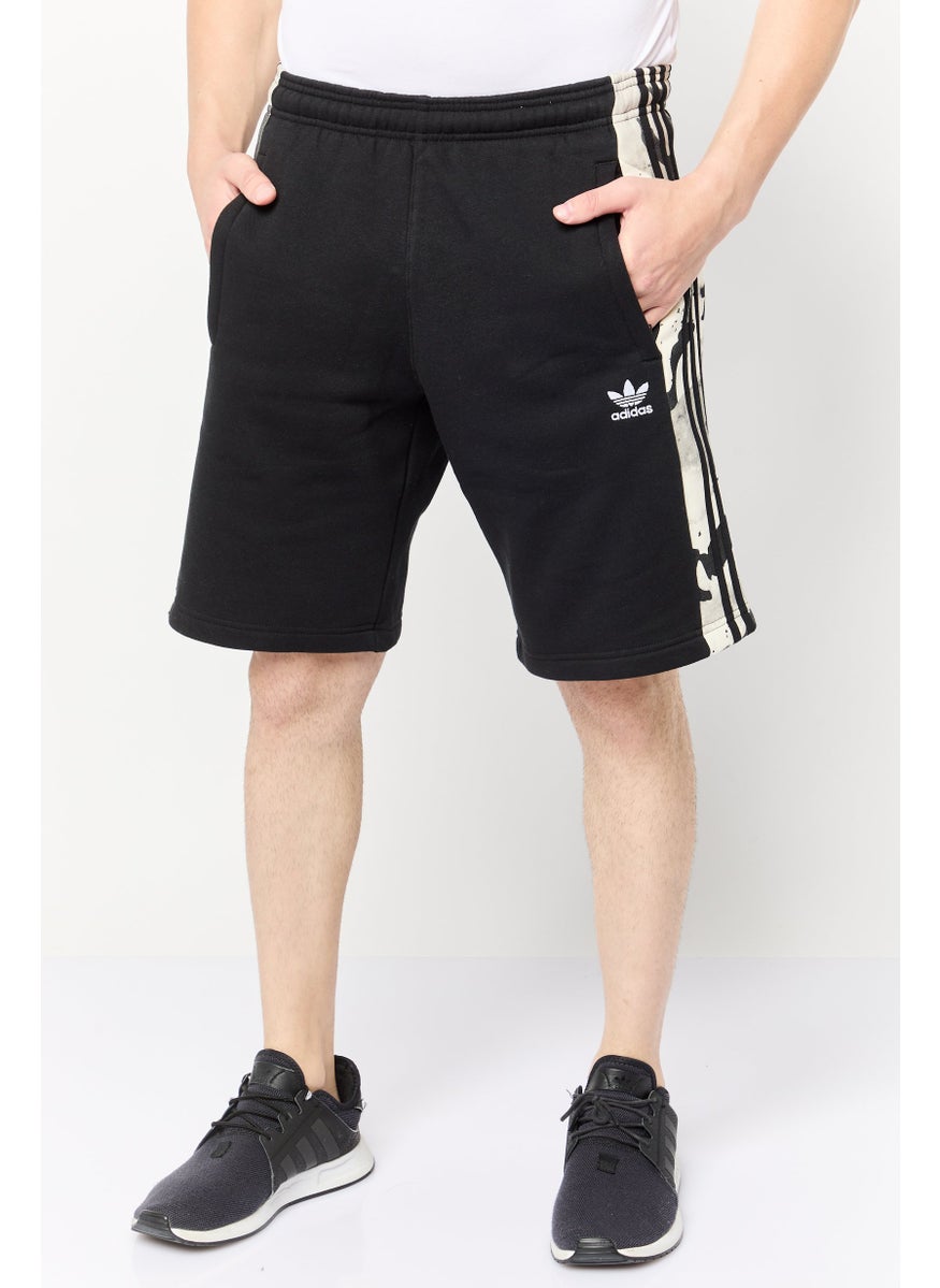 Men Sportswear Fit Embroidered Logo Training Shorts, Black