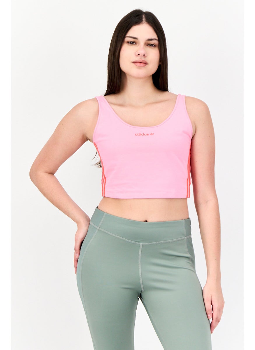 Women Sportswear Fit Sleeveless Training Crop Top, Pink